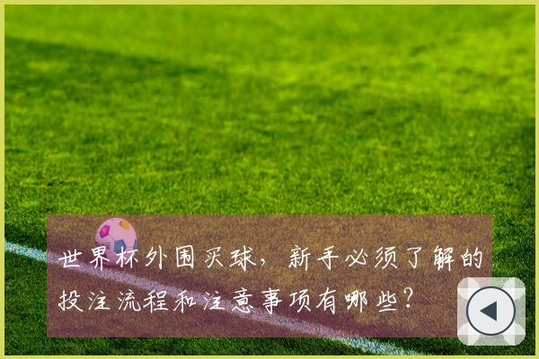 世界杯外围买球，新手必须了解的投注流程和注意事项有哪些？